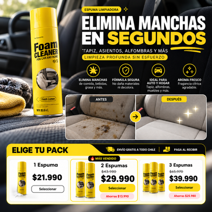 Foam Cleaner – Espuma Limpiadora para Tapiz y Auto