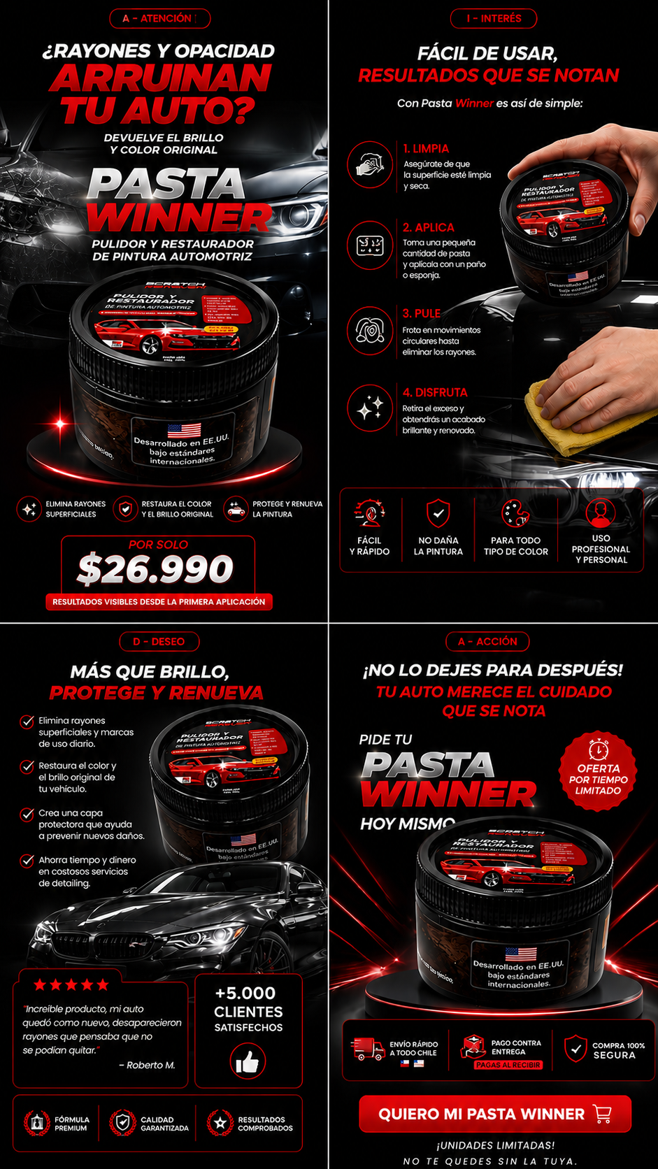 Pasta Winner - beneficios AIDA